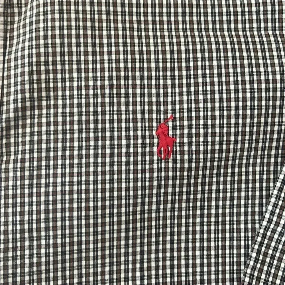 Vintage Polo Ralph Lauren Marlowe Mens L Black Red White Plaid pony Logo